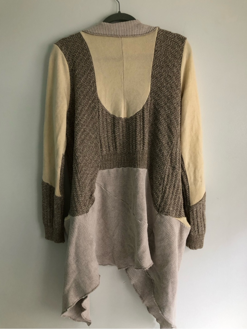 Reworked Whimsical Patchwork Handmade Upcycled Cardigan Sweater Hippie Boho - Picture 5 of 11